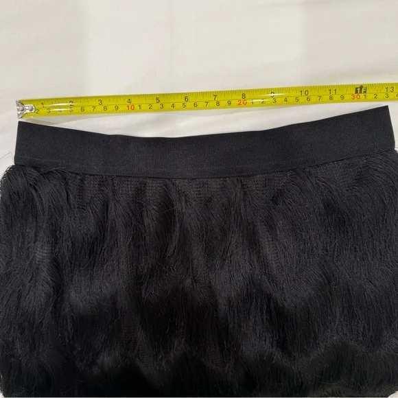 Black Fringe Mini Skirt Flapper Style - Picture 7 of 8